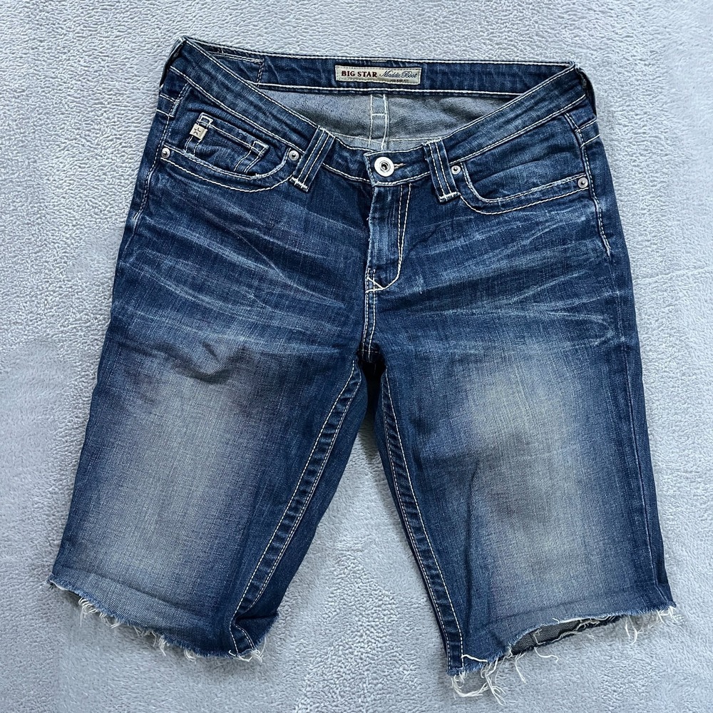 Big star Jorts Shorts Womens 31* Maddie Mid Rise Whiskered Western Y2K Retro